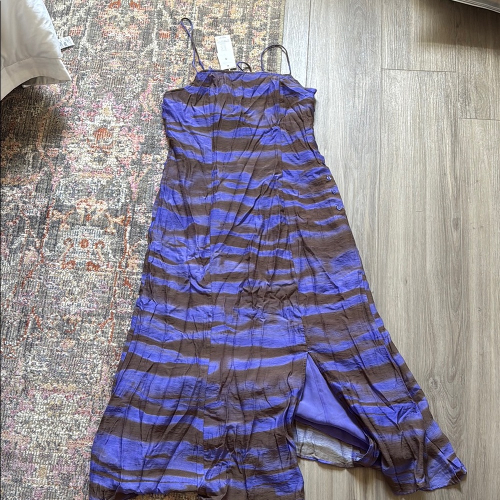 Purple and Brown Striped Dress